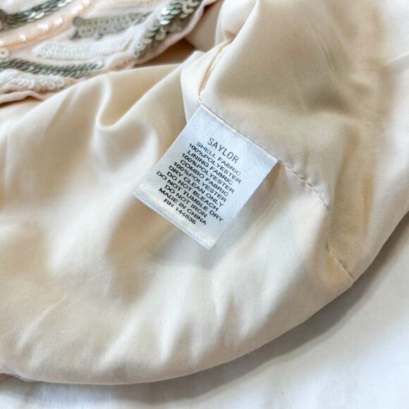 NWOT Saylor Talia Revolve Sequin Geometric Mini Dress XS Nude Sparkle Party - Picture 4 of 7